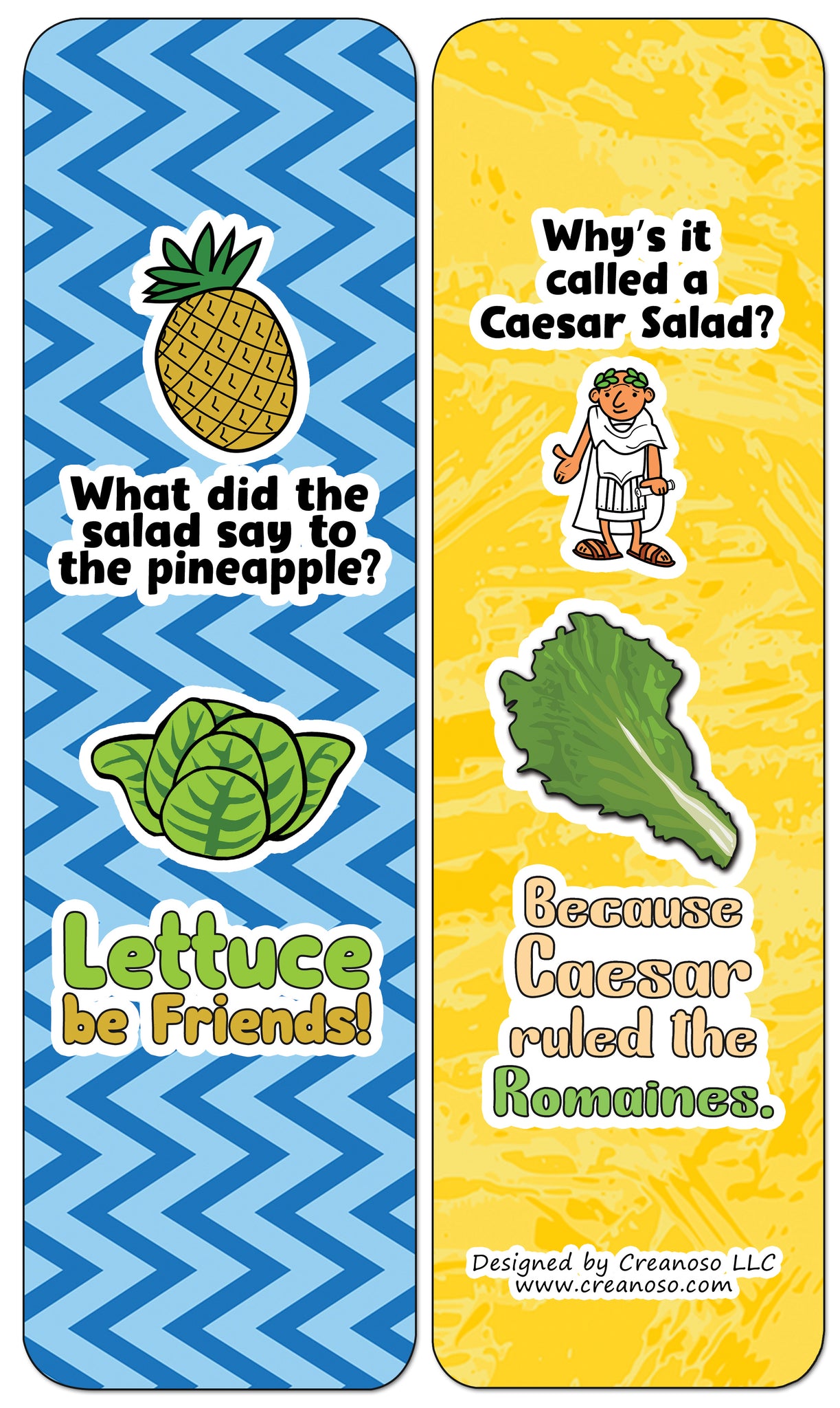 Creanoso Funny Salad Jokes Bookmarks (30Pack) Classroom Reward Ince