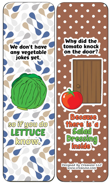 Creanoso Funny Salad Jokes Bookmarks (30-Pack) - Classroom Reward Incentives for Students and Children - Stocking Stuffers Party Favors & Giveaways for Teens & Adults