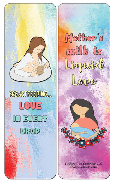Creanoso Breastfeeding Nursing Sayings Quotes Bookmarks Cards - Gift Ideas for Mothers, Parents, & Adults