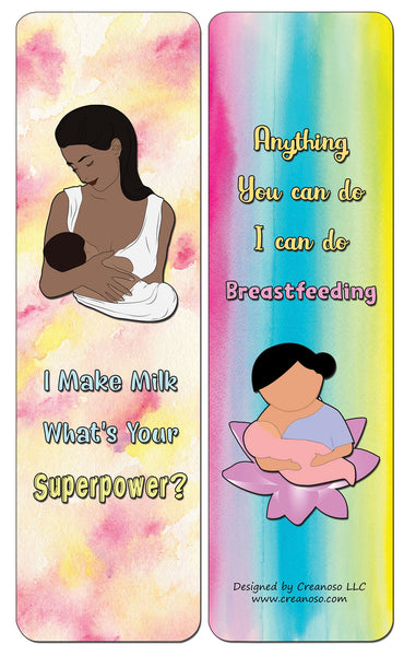 Creanoso Breastfeeding Nursing Sayings Quotes Bookmarks Cards - Gift Ideas for Mothers, Parents, & Adults