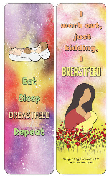 Creanoso Breastfeeding Nursing Sayings Quotes Bookmarks Cards - Gift Ideas for Mothers, Parents, & Adults