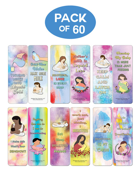 Creanoso Breastfeeding Nursing Sayings Quotes Bookmarks Cards - Gift Ideas for Mothers, Parents, & Adults