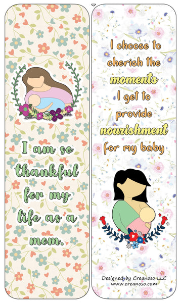 Creanoso Nursing Breastfeeding Mum Affirmations Bookmarks Cards - Gift Ideas for Mothers, Parents, & Adults