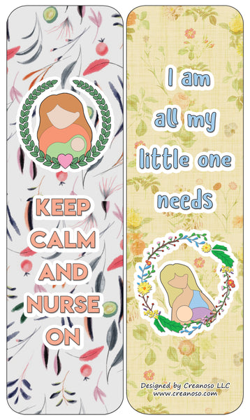 Creanoso Nursing Breastfeeding Mum Affirmations Bookmarks Cards - Gift Ideas for Mothers, Parents, & Adults