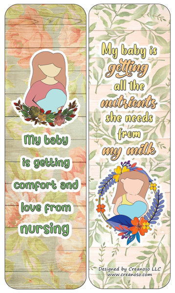 Creanoso Nursing Breastfeeding Mum Affirmations Bookmarks Cards - Gift Ideas for Mothers, Parents, & Adults