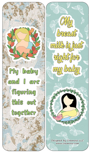 Creanoso Nursing Breastfeeding Mum Affirmations Bookmarks Cards - Gift Ideas for Mothers, Parents, & Adults