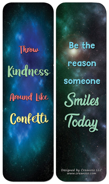 Creanoso Galaxy Motivational Bookmarks Cards Series 3 (12-Pack) - Stocking Stuffers Premium Quality Gift Ideas for Children, Teens, & Adults - Corporate Giveaways & Party Favors