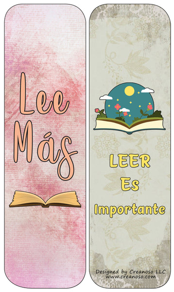 Creanoso Spanish Puntos de libro MarcapÃ¡ginas Bookmarks Cards (30-Pack) - Classroom Reward Incentives for Students and Children - Stocking Stuffers Party Favors & Giveaways for Teens & Adults