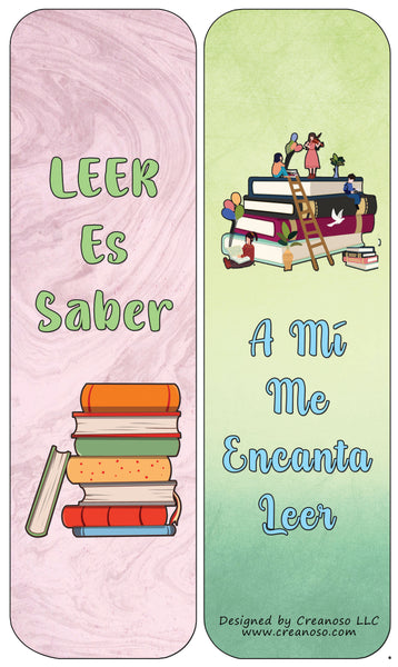 Creanoso Spanish Puntos de libro MarcapÃ¡ginas Bookmarks Cards (30-Pack) - Classroom Reward Incentives for Students and Children - Stocking Stuffers Party Favors & Giveaways for Teens & Adults