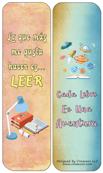 Creanoso Spanish Puntos de libro MarcapÃ¡ginas Bookmarks Cards (30-Pack) - Classroom Reward Incentives for Students and Children - Stocking Stuffers Party Favors & Giveaways for Teens & Adults