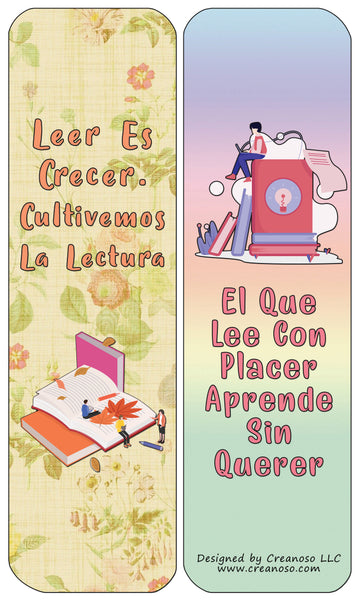 Creanoso Spanish Puntos de libro MarcapÃ¡ginas Bookmarks Cards (30-Pack) - Classroom Reward Incentives for Students and Children - Stocking Stuffers Party Favors & Giveaways for Teens & Adults