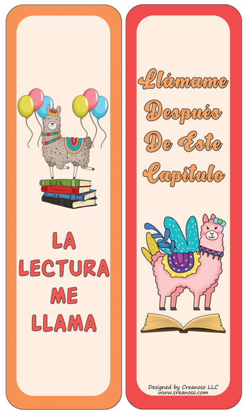 Creanoso Spanish Llama Bookmarks Cards (60-Pack) - Premium Quality Gift Ideas for Children, Teens, & Adults for All Occasions - Stocking Stuffers Party Favor & Giveaways