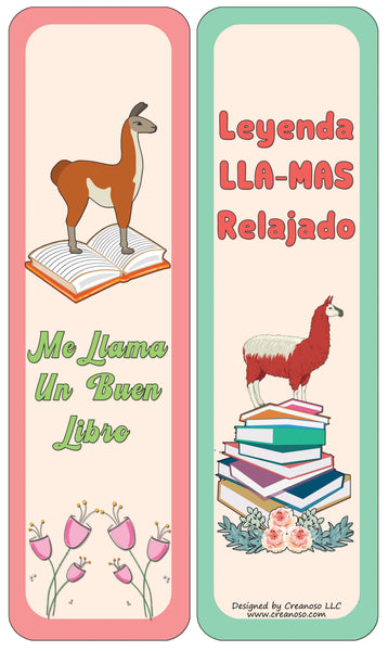 Creanoso panish Llama Bookmarks Cards (30-Pack) - Classroom Reward Incentives for Students and Children - Stocking Stuffers Party Favors & Giveaways for Teens & Adults