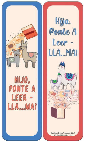Creanoso Spanish Llama Bookmarks Cards (12-Pack) - Stocking Stuffers Premium Quality Gift Ideas for Children, Teens, & Adults - Corporate Giveaways & Party Favors