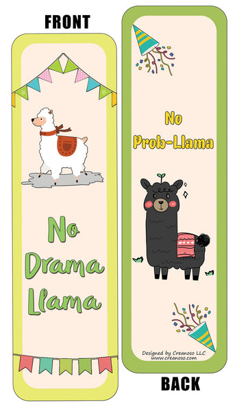 Creanoso panish Llama Bookmarks Cards (30-Pack) - Classroom Reward Incentives for Students and Children - Stocking Stuffers Party Favors & Giveaways for Teens & Adults