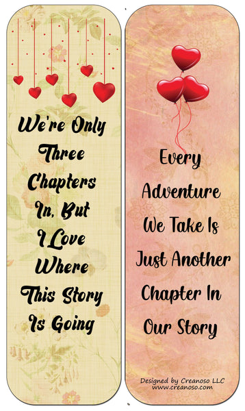 Creanoso Anniversary Bookmark Cards (12-Pack) - Stocking Stuffers Premium Quality Gift Ideas for Teens, Couples, Husband and Wife - Corporate Giveaways & Party Favors