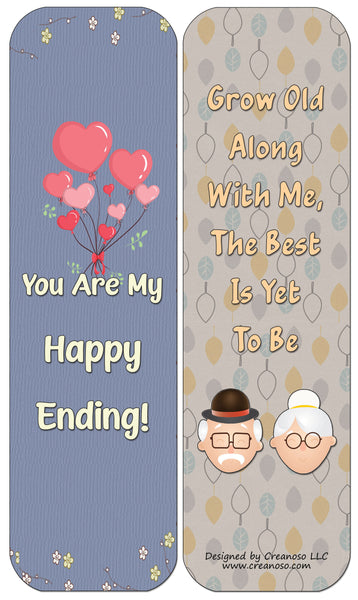 Creanoso Anniversary Bookmark Cards (12-Pack) - Stocking Stuffers Premium Quality Gift Ideas for Teens, Couples, Husband and Wife - Corporate Giveaways & Party Favors