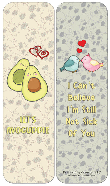 Creanoso Funny Lover Bookmarks Cards (12-Pack) - Stocking Stuffers Premium Quality Gift Ideas for Children, Teens, & Adults - Corporate Giveaways & Party Favors