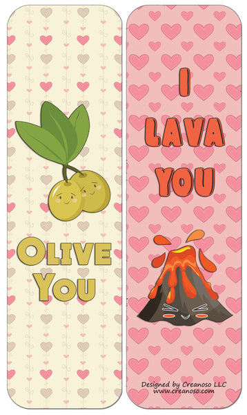 Creanoso Funny Lover Bookmarks Cards (12-Pack) - Stocking Stuffers Premium Quality Gift Ideas for Children, Teens, & Adults - Corporate Giveaways & Party Favors