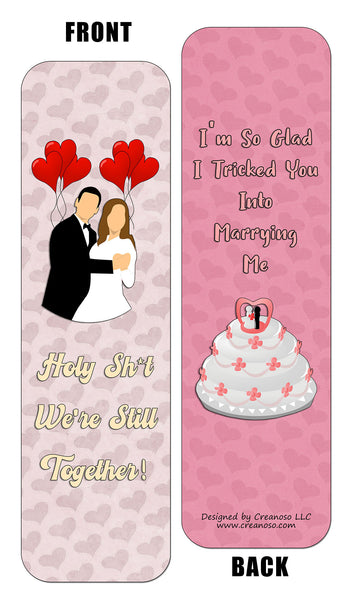 Creanoso Funny Lover Bookmarks Cards (12-Pack) - Stocking Stuffers Premium Quality Gift Ideas for Children, Teens, & Adults - Corporate Giveaways & Party Favors