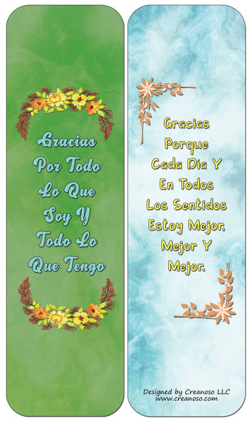 Creanoso Spanish Afirmaciones Positivas Bookmarks Cards Series 1 (12-Pack) - La Actitud Mental Positiva - Stocking Stuffers Premium Quality Gift Ideas for Children, Teens, & Adults