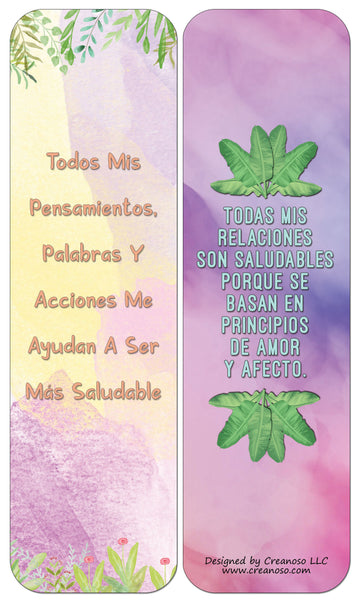 Creanoso Spanish Afirmaciones Positivas Bookmarks Cards Series 2 (30-Pack) - Para Tener Ã©xito En El Amor - Classroom Reward Incentives for Students and Children