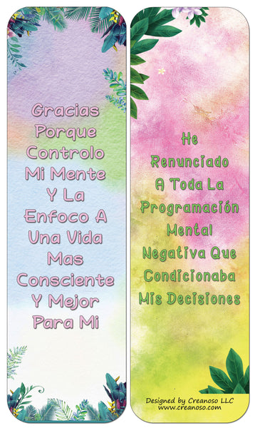 Creanoso Spanish Afirmaciones Positivas Bookmarks Cards Series 2 (30-Pack) - Para Tener Ã©xito En El Amor - Classroom Reward Incentives for Students and Children