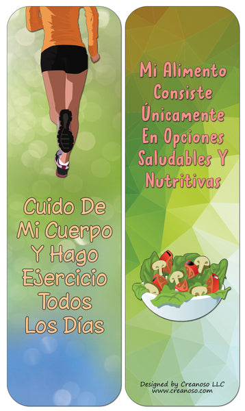 Creanoso Spanish Afirmaciones Positivas Bookmarks Cards Series 3 (30-Pack)- Positividad Corporal - Classroom Reward Incentives for Students and Children