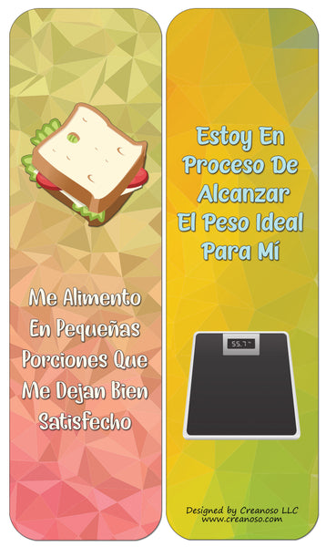 Creanoso Spanish Afirmaciones Positivas Bookmarks Cards Series 3 (60-Pack)- Positividad Corporal - Premium Quality Gift Ideas for Children, Teens, & Adults for All Occasions