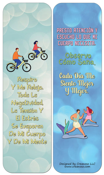 Creanoso Spanish Afirmaciones Positivas Bookmarks Cards Series 3 (60-Pack)- Positividad Corporal - Premium Quality Gift Ideas for Children, Teens, & Adults for All Occasions