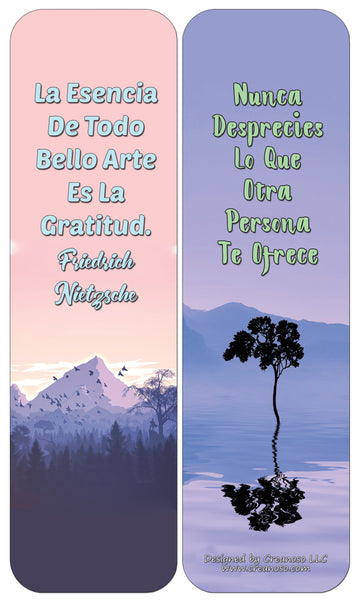 Creanoso Spanish Bookmark Cards - Gratitud (12-Pack) - Stocking Stuffers Premium Quality Gift Ideas for Children, Teens, & Adults - Corporate Giveaways & Party Favors