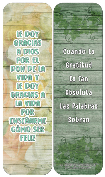 Creanoso Spanish Bookmark Cards - Gratitud (60-Pack) - Premium Quality Gift Ideas for Children, Teens, & Adults for All Occasions - Stocking Stuffers Party Favor & Giveaways