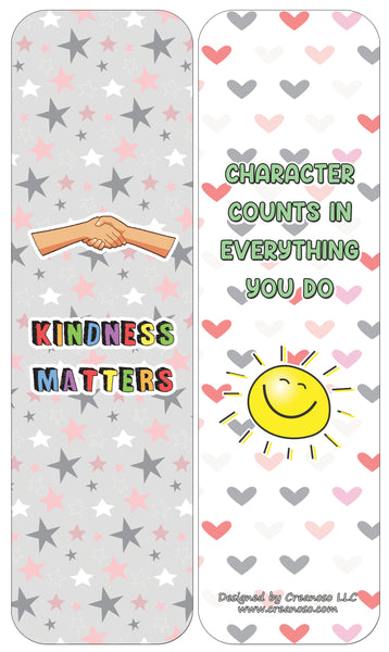 Creanoso Anti-Bullying Bookmarks Cards Series 2 (12-Pack) - Stocking Stuffers Premium Quality Gift Ideas for Children, Teens, & Adults - Corporate Giveaways & Party Favors