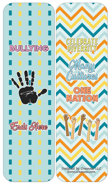Creanoso Anti-Bullying Bookmarks Cards Series 2 (60-Pack) - Premium Quality Gift Ideas for Children, Teens, & Adults for All Occasions - Stocking Stuffers Party Favor & Giveaways