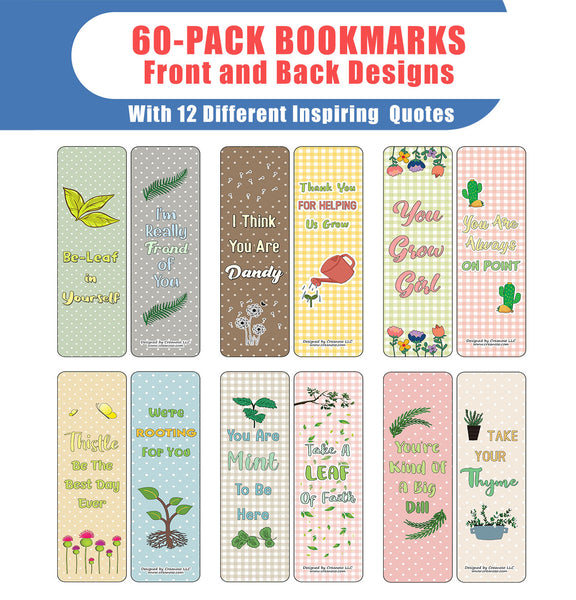 Inspiring Plant Puns Bookmarks (60-Pack)