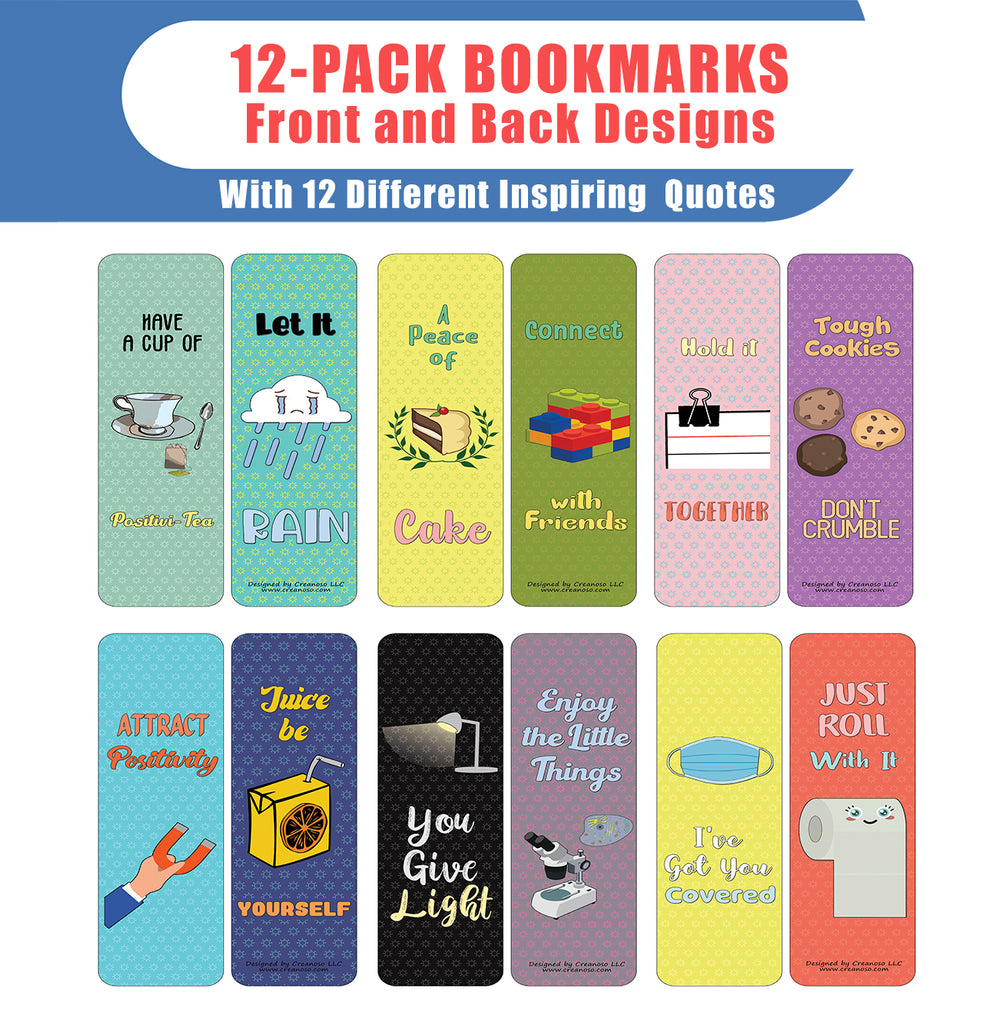 12 Pack Magnetic Bookmarks for Women - Inspirational Book Markers