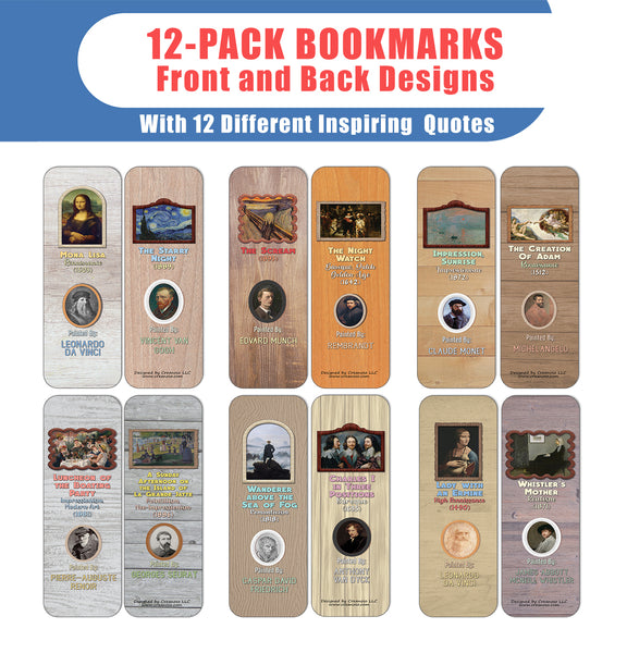Famous Paintings and their Artists Bookmarks (12-Packs)