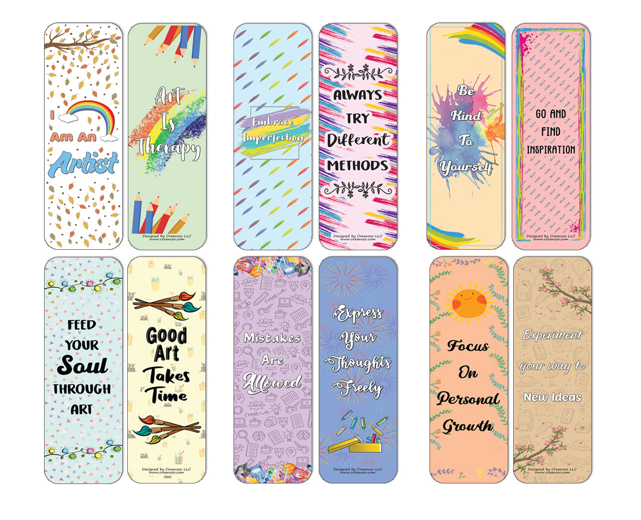 Motivational Bookmarks for Creatives (12-Packs)