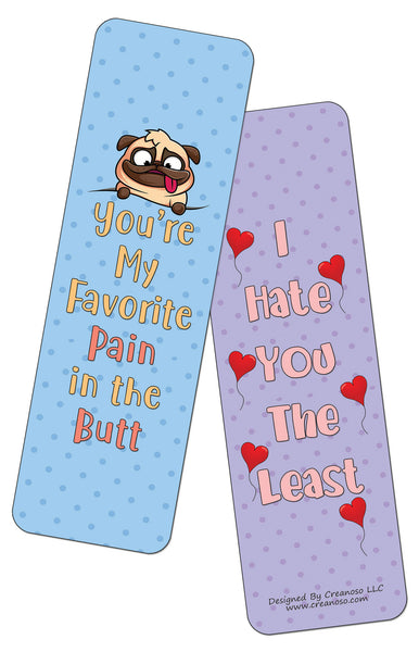 Creanoso Funny Love Confessions Bookmarks (60-Pack) - Premium Quality Gift Ideas for Children, Teens, & Adults for All Occasions - Stocking Stuffers Party Favor & Giveaways
