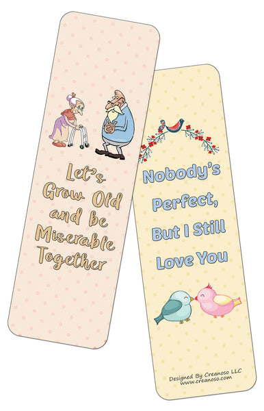 Creanoso Funny Love Confessions Bookmarks (60-Pack) - Premium Quality Gift Ideas for Children, Teens, & Adults for All Occasions - Stocking Stuffers Party Favor & Giveaways