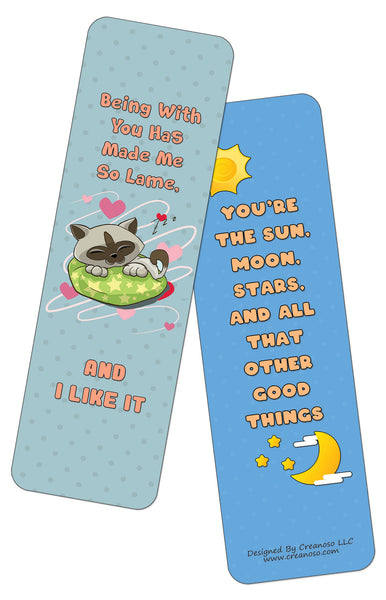 Creanoso Funny Love Confessions Bookmarks (60-Pack) - Premium Quality Gift Ideas for Children, Teens, & Adults for All Occasions - Stocking Stuffers Party Favor & Giveaways