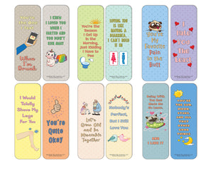Creanoso Funny Love Confessions Bookmarks (60-Pack) - Premium Quality Gift Ideas for Children, Teens, & Adults for All Occasions - Stocking Stuffers Party Favor & Giveaways