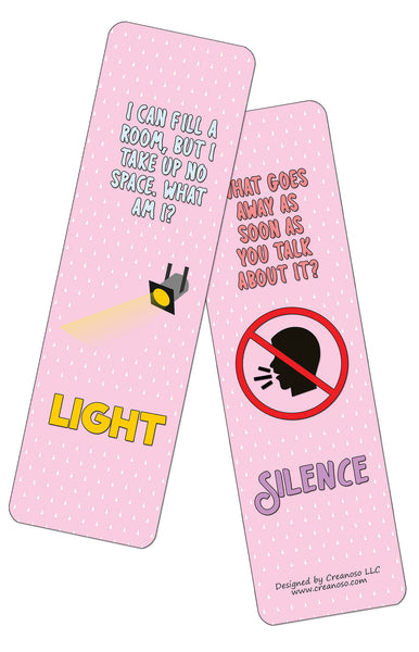 Creanoso Fun Riddle Bookmarks for Kids Series1 (60-Pack) - Premium Quality Gift Ideas for Children, Teens, & Adults for All Occasions - Stocking Stuffers Party Favor & Giveaways