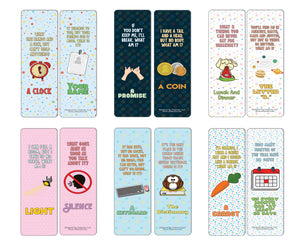 Creanoso Fun Riddle Bookmarks for Kids Series1 (60-Pack) - Premium Quality Gift Ideas for Children, Teens, & Adults for All Occasions - Stocking Stuffers Party Favor & Giveaways