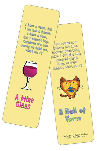 Creanoso Fun Riddle Bookmarks for Kids Series2 (30-Pack) - Classroom Reward Incentives for Students and Children - Stocking Stuffers Party Favors & Giveaways for Teens & Adults