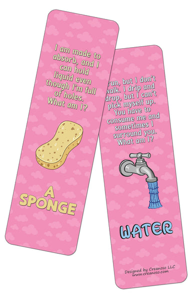 Creanoso Fun Riddle Bookmarks for Kids Series2 (30-Pack) - Classroom Reward Incentives for Students and Children - Stocking Stuffers Party Favors & Giveaways for Teens & Adults