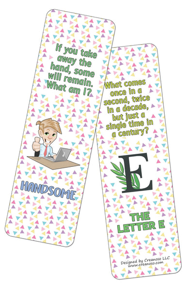 Creanoso Fun Riddle Bookmarks for Kids Series2 (30-Pack) - Classroom Reward Incentives for Students and Children - Stocking Stuffers Party Favors & Giveaways for Teens & Adults