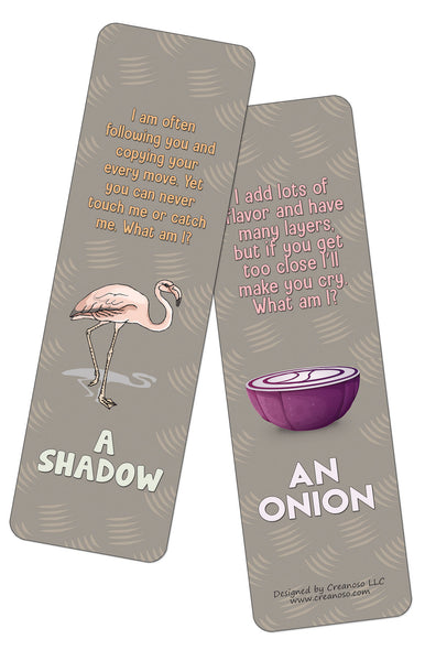 Creanoso Fun Riddle Bookmarks for Kids Series 3 (12-Pack) - Stocking Stuffers Premium Quality Gift Ideas for Children, Teens, & Adults - Corporate Giveaways & Party Favors