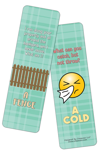 Creanoso Fun Riddle Bookmarks for Kids Series3 (30-Pack) - Classroom Reward Incentives for Students and Children - Stocking Stuffers Party Favors & Giveaways for Teens & Adults
