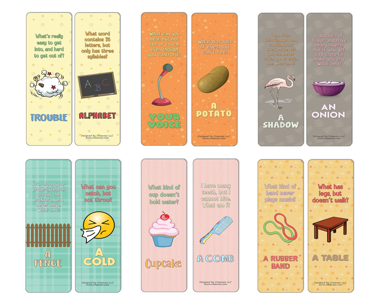 Creanoso Fun Riddle Bookmarks for Kids Series3 (30-Pack) - Classroom Reward Incentives for Students and Children - Stocking Stuffers Party Favors & Giveaways for Teens & Adults